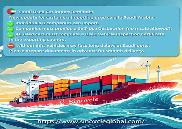 2025年紧急更新：沙特阿拉伯二手车进口新规——清关及检验指南